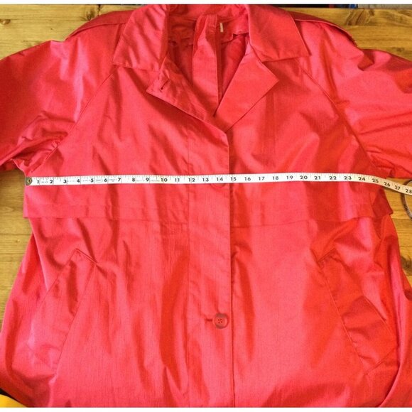 Vintage NWT Maggie Barnes Womens Red Trench Coat Plus Size 24W Removable Liner - Picture 13 of 13